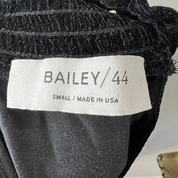 BAILEY 44 Black Velvet Choker V-Neckline Balloon Sleeve Blouse Top Shirt Size S - Picture 8 of 10